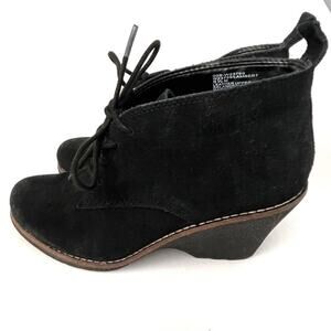White Mountain Lambert suede leather lace up wedge booties size 8.5